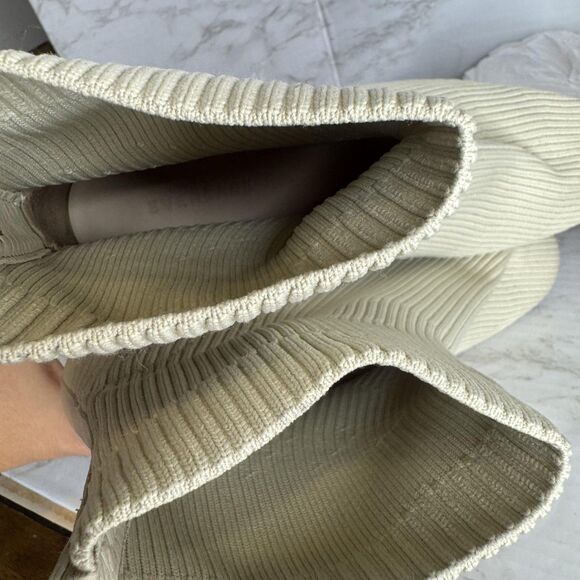 Everlane Glove Boot ReKnit Ankle Boots Womens Size 10 Cream Ribbed Block Heel - Picture 10 of 12